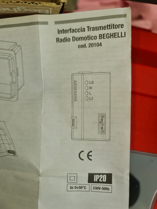 Beghelli 20104, bezprzewodowy nadajnik radiowy do systemów inteligentnego domu