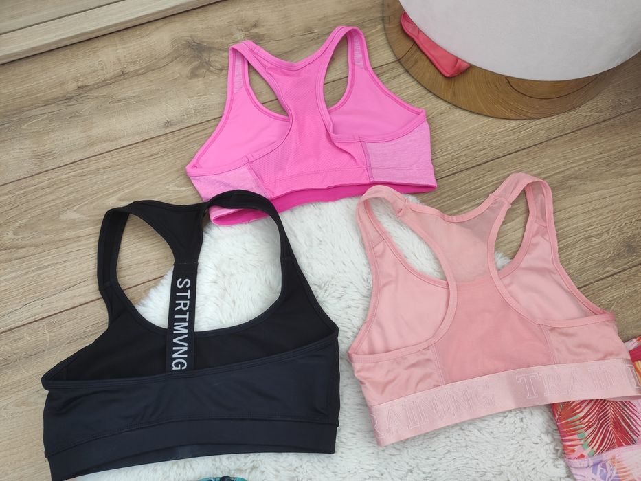 Zestaw ubrań sportowych Bershka H&M legginsy top