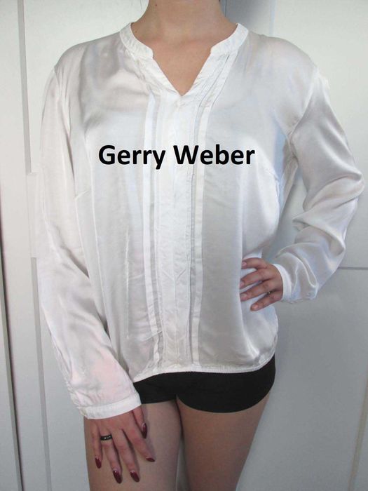 Gerry Weber nowa bluzka koszula biała satynowa vintage 44 L XL XXL