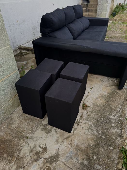 sofa chaise longe preto