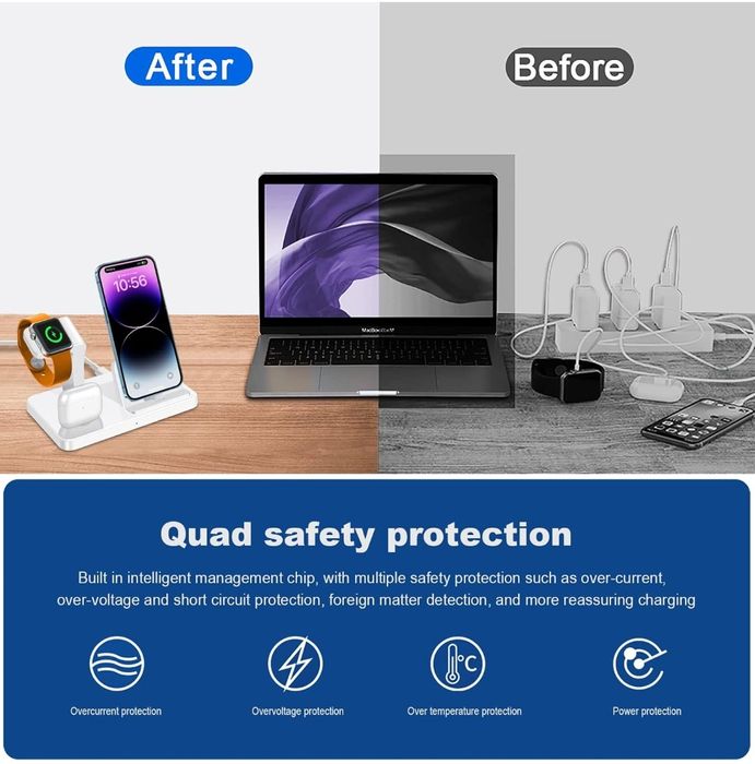 PDKUAI Stacja ładująca 3 w 1 dla wielu urządzeń Apple