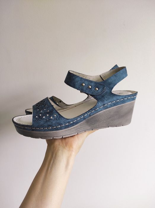 NOWE sandały damskie na koturnie ażurowe Goodin rozmiar 40