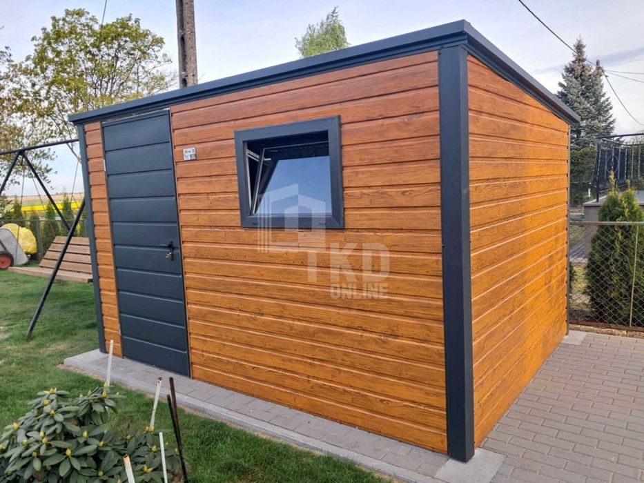 Schowek domek ogrodowy 3x2m drzwi okno drewnopodobny dach  TKD369