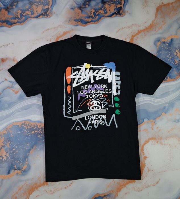 Футболка Stussy World Tour мужская черная