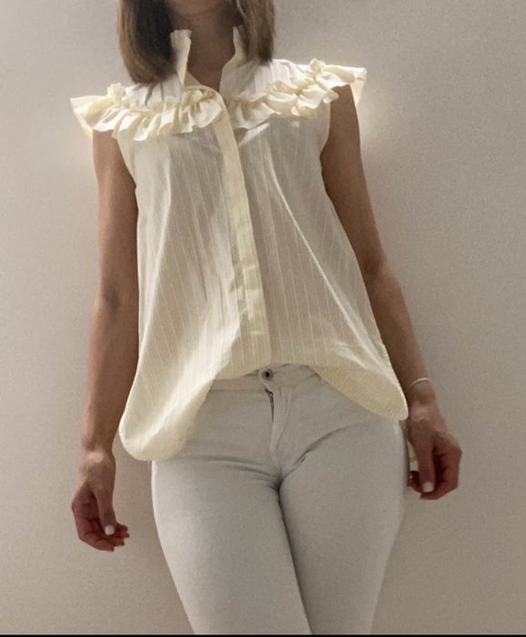 Blusa Lasso, em tecido riscado, tamanho único