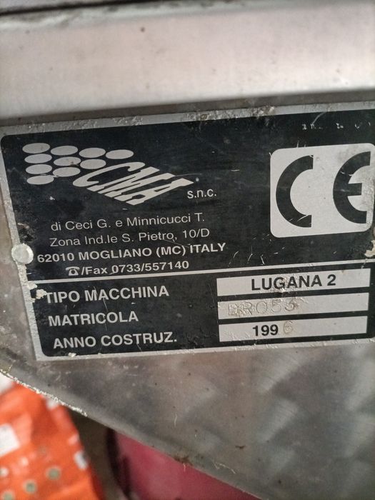Desengaçador esmagador de uvas CMA Lugana 2 em inox