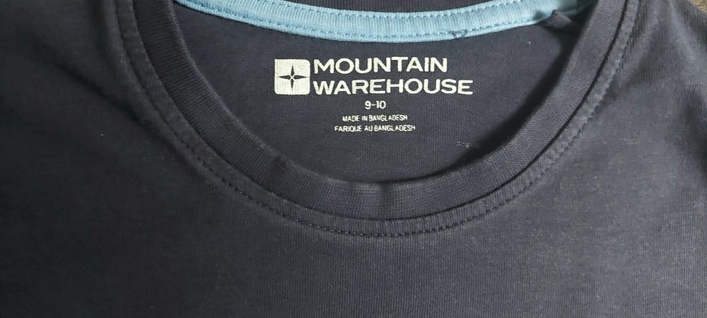 Granatowy t-shirt Mountain Warehouse unisex na 134-140 cm