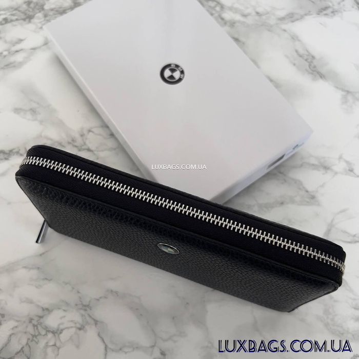Мужской кожаный кошелек клатч BMW шкіряний гаманець