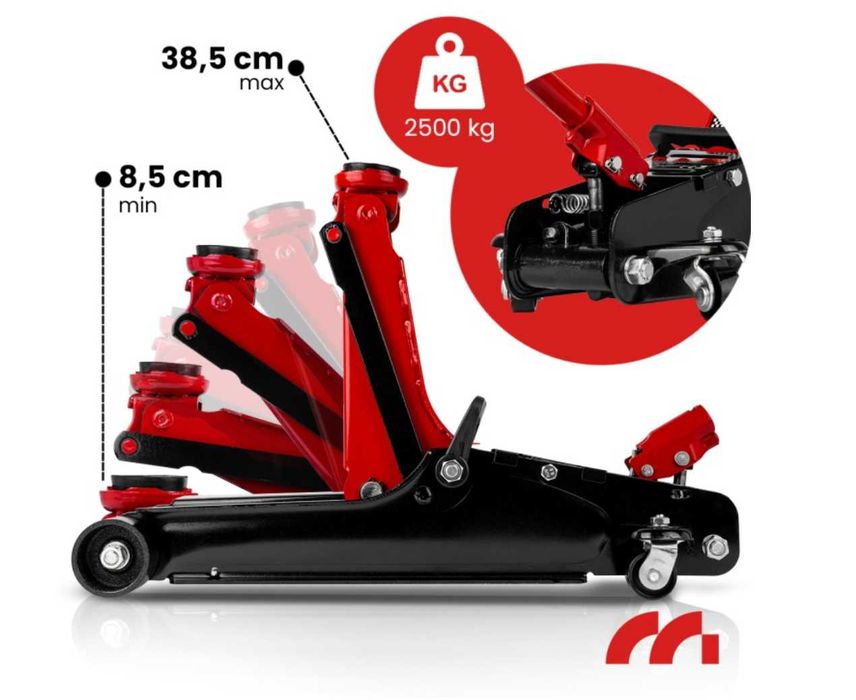 Podnośnik Samochodowy Hydrauliczny Żaba 2.5T Niskoprofilowy + Guma