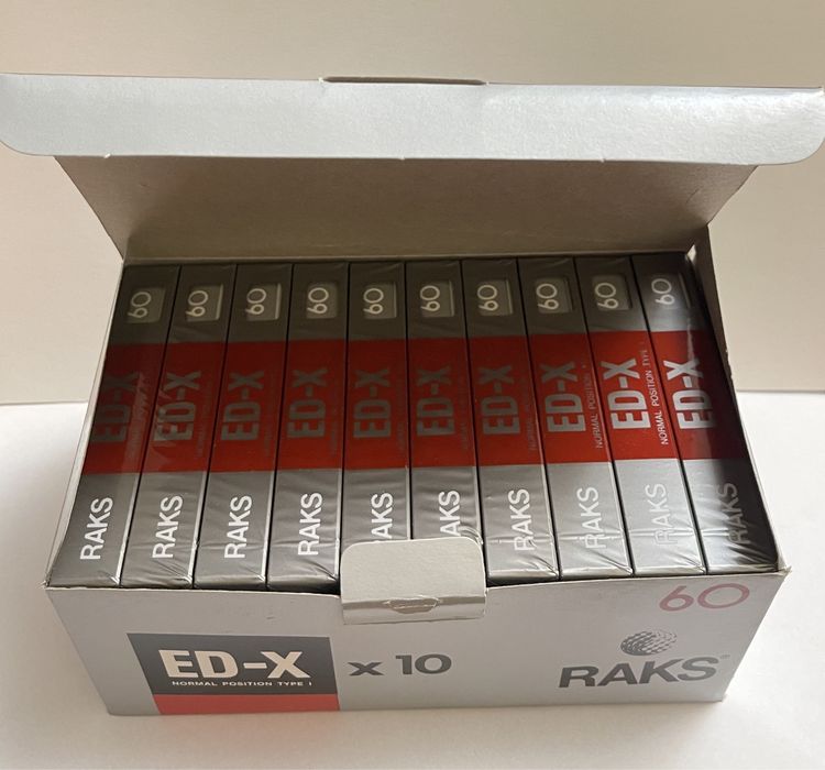Kaseta magnetofonowa audio RAKS ED-X 60 x 10 sztuk nowe folia