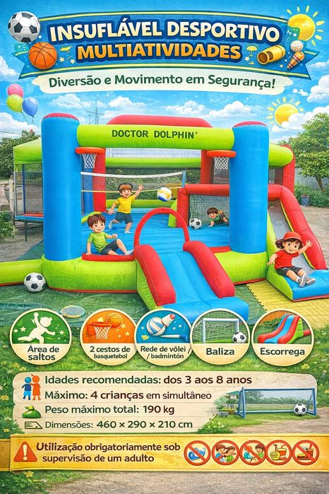 Aluguer Insuflável castelo, palhaço, mascote Panda