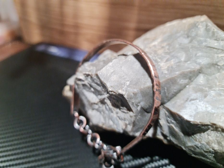 Miedziana bransoleta damska handmade