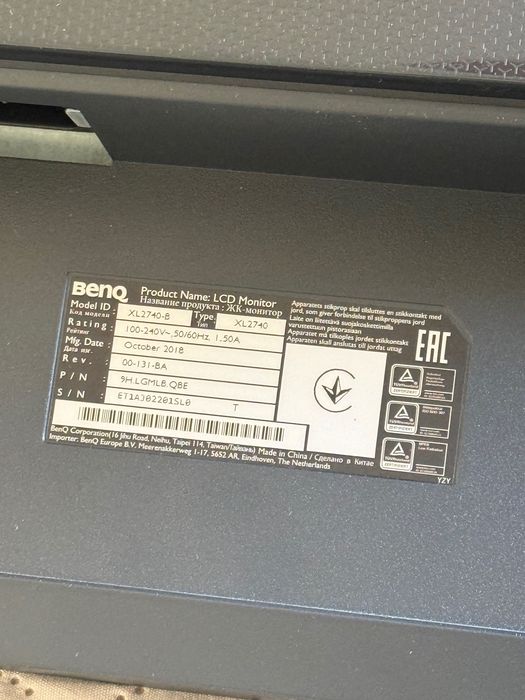 Ecrã Benq XL2740 240hz usado