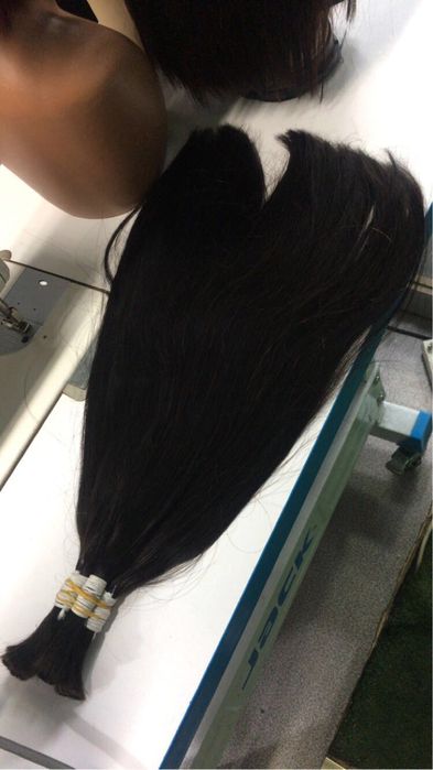 Cabelo humano liso fio fio 60 cm