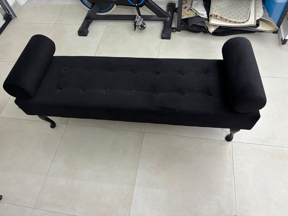 Ławka pufa do przedpokoju zmiany butów czarna