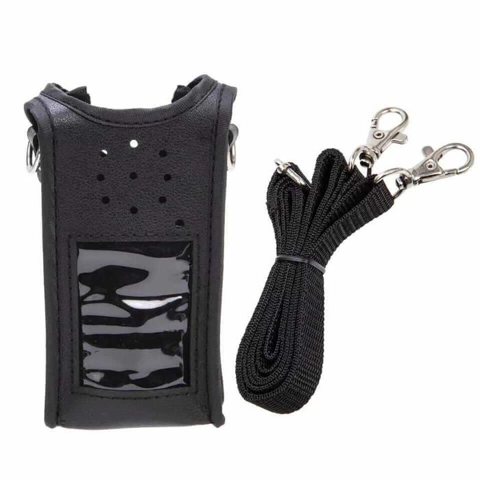 Bolsa portátil de couro macio, para walkie talkie