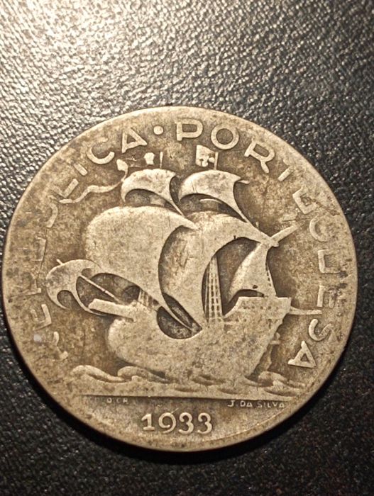 5 escudos - Republca Portuguesa - 1933 - Prata - Bela