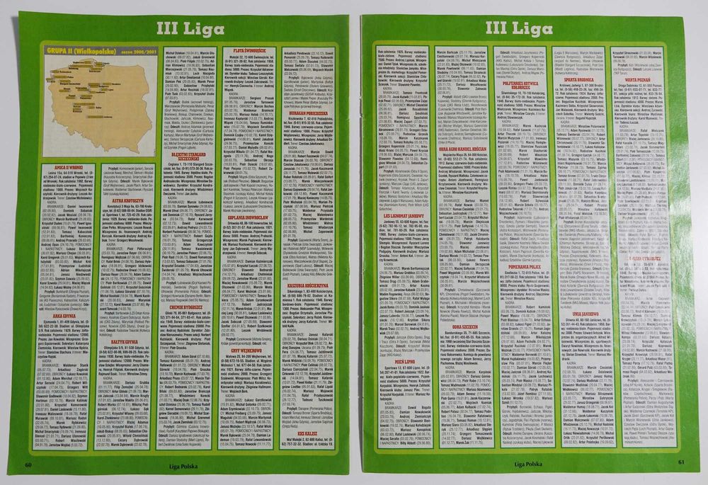 Skarb kibica - II i III liga sezonu 2000/2001
