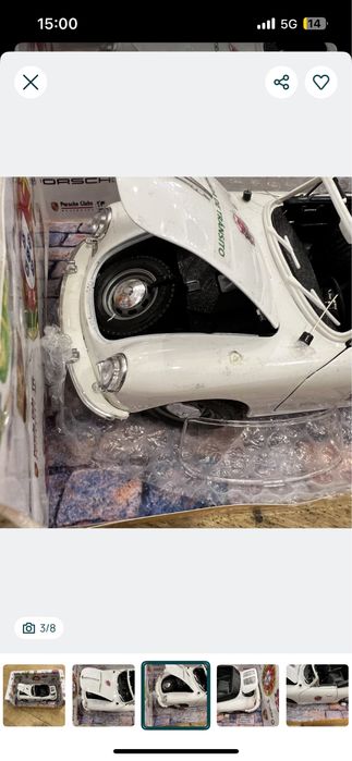 Carro coleção escala Porsche 356B - c/ falhas