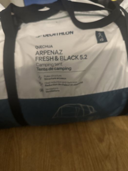 Nowy Namiot Kempingowy 5 osobowy Quechua Arpenaz Fresh & Black 5.2