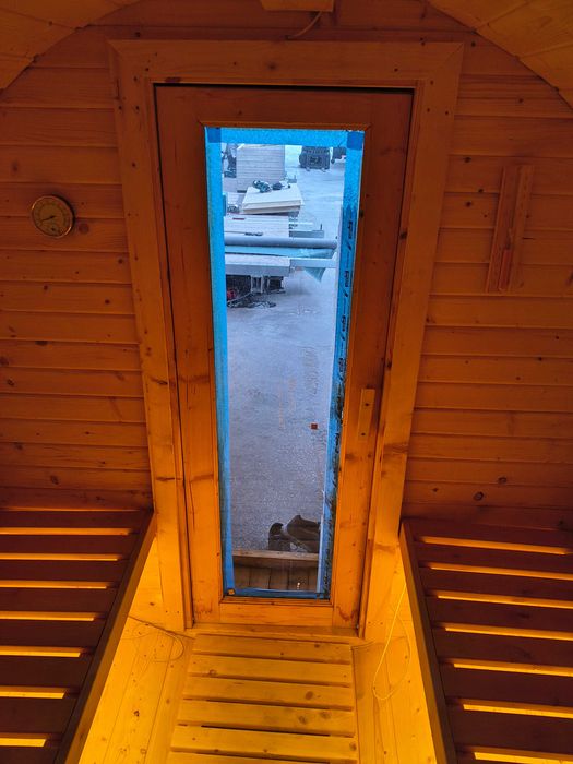Sauna ogrodowa beczka 4-5 osób | 95 mm | piec 6 kW | transport