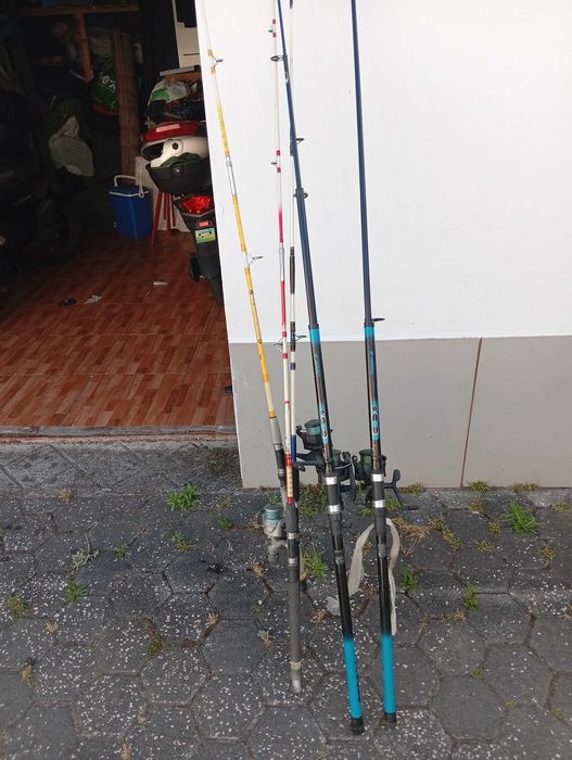 Canas de pesca em bom estado