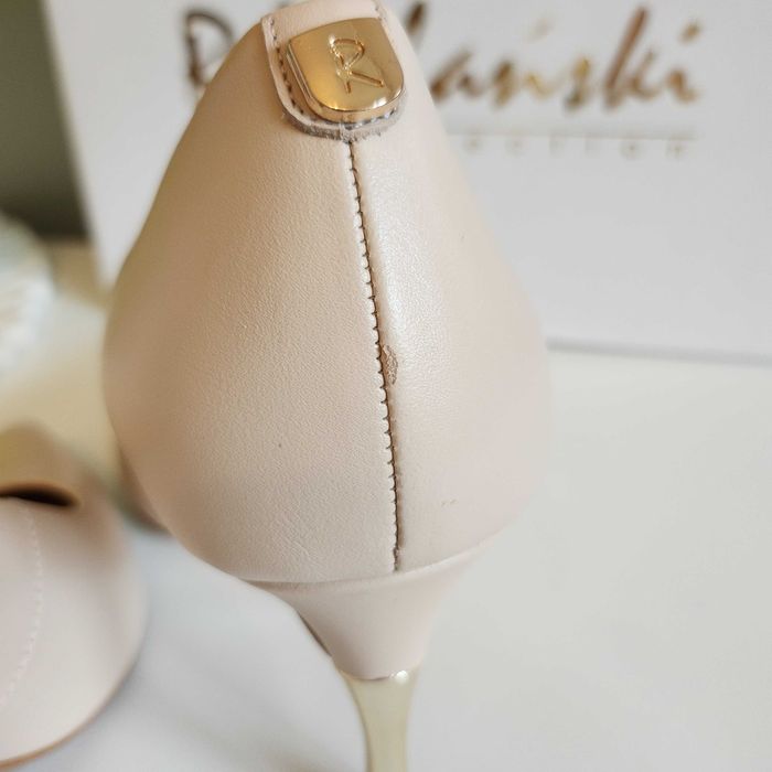 Buty damskie, R. Polański, czółenka, 982, Beżowy Lico, rozmiar 39