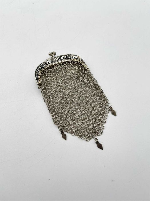 Porta moedas antigo em prata