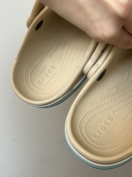 Крокси жіночі бежеві crocs bayaband winter white 40-41