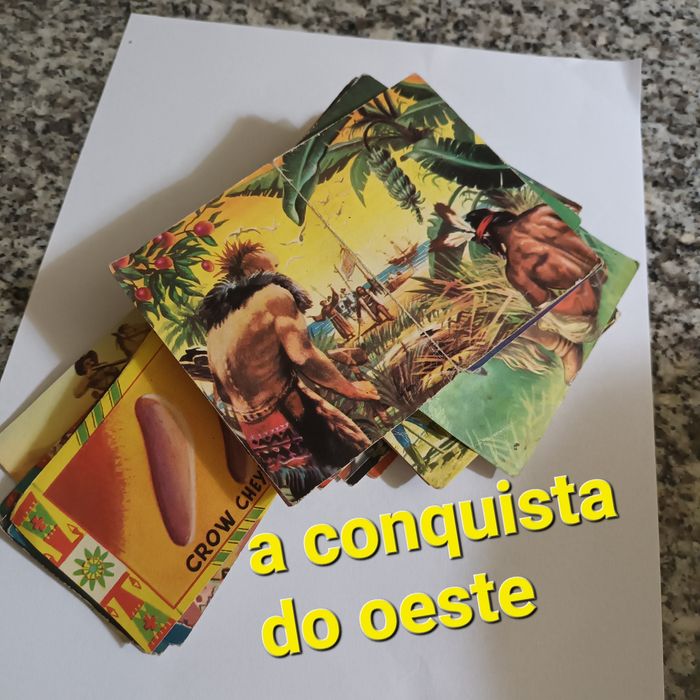 129 cromos Conquista do oeste antigos cadernetas Centenas de cr