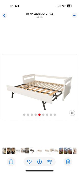 Cama solteiro convertivel em casal. Com 2 colchões.
