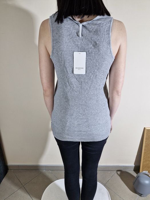 Reserved Basic Szara Podkoszulka Damska Nowa Bawełniana Rozmiar XL