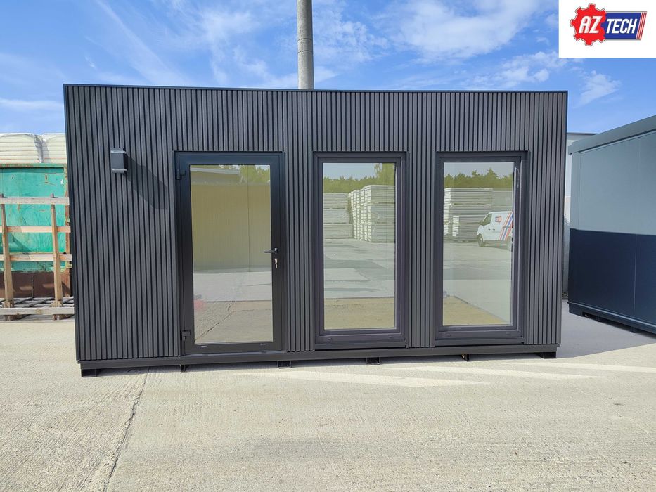 Kontener 5,0 x 3,0 m z czarnymi lamelami i dostawą