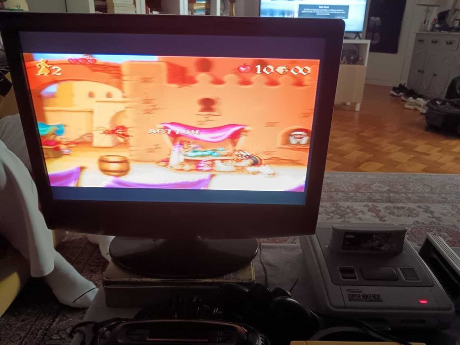 Aladdin (SNES, 1993, PAL FR) – Caixa e Manual | Clássico Raro Disney