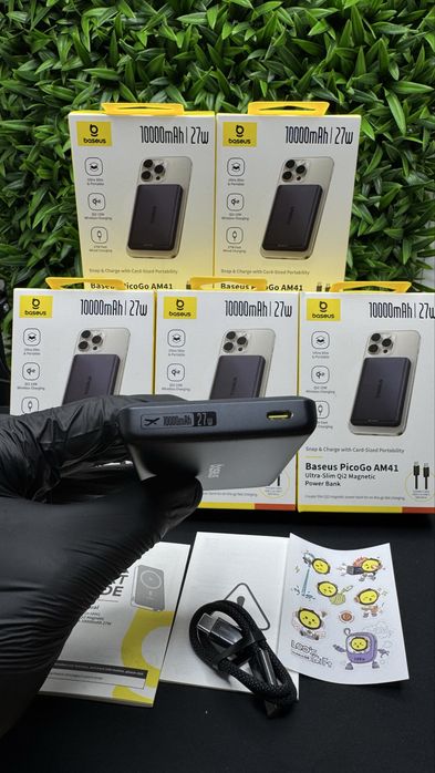 Baseus Ultra Slim Power Bank 10000mAh 27W оригінальний павербанк тонкий зовнішній акумулятор PD QC USB-C
