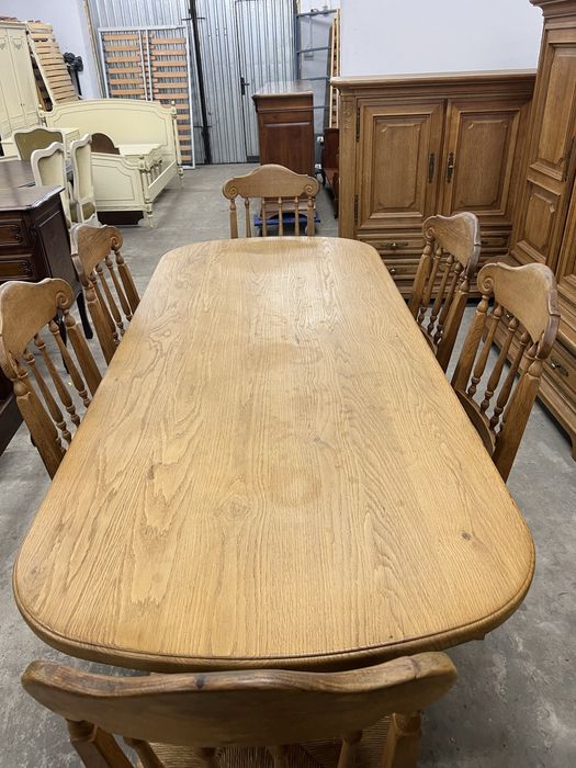 Dębowy stół z 6 krzesłami/lite drewno/Raty