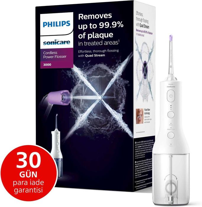 Philips Sonicare Power Flosser 3000 Irygator do zębów biały etuiHX3826