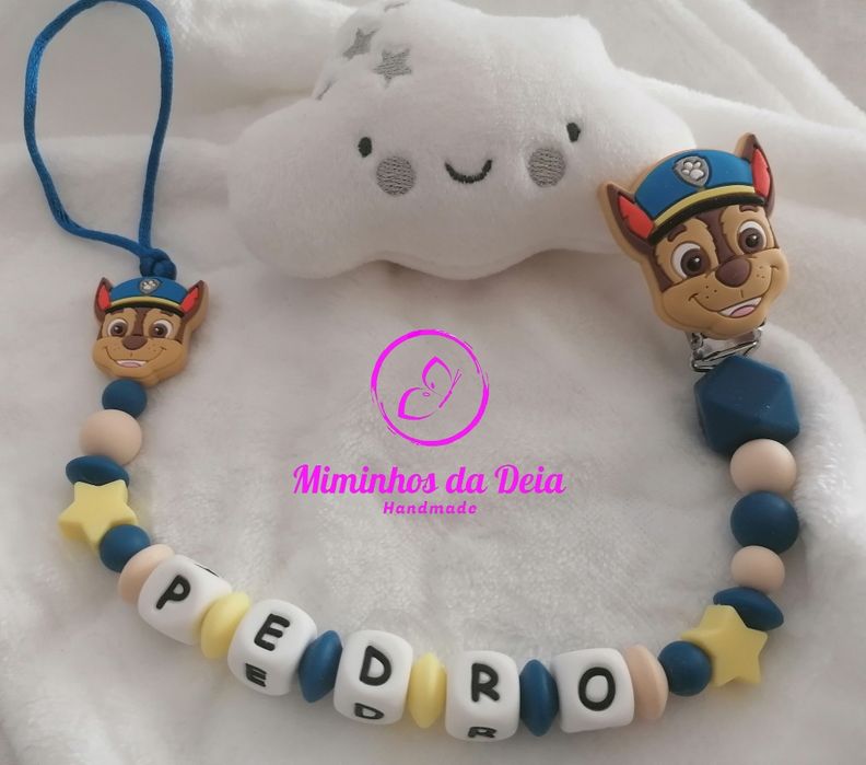 Prende-chucha, mordedores personalizados em silicone alimentar