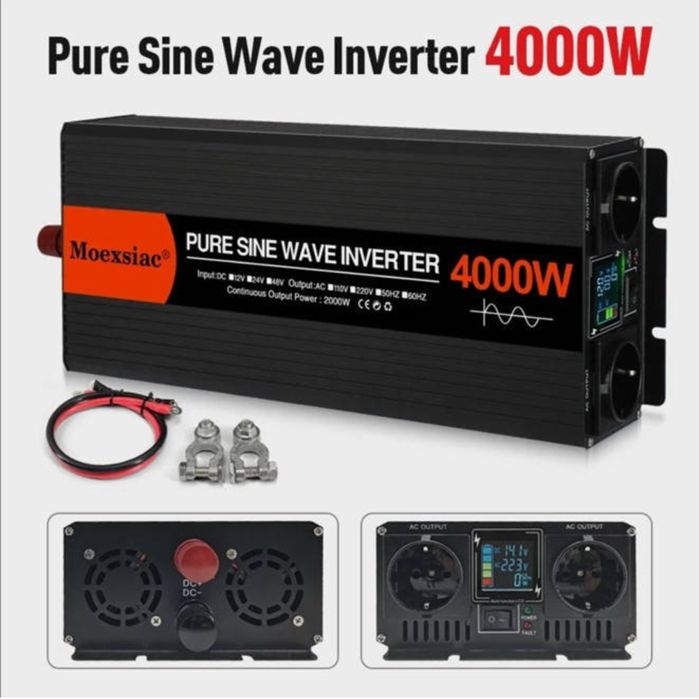 Інвертор Moexsiac 4000W Перетворювач напруги 12-220 V. 4000/2000 W