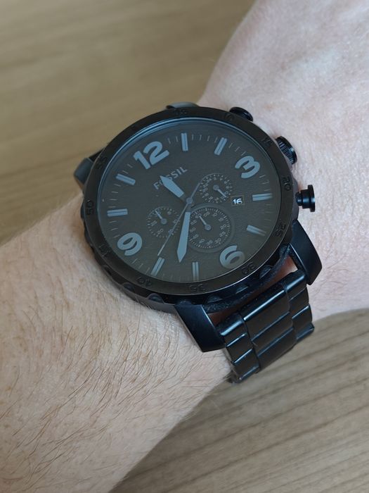 Zegarek Fossil czarny masywny 50mm koperta