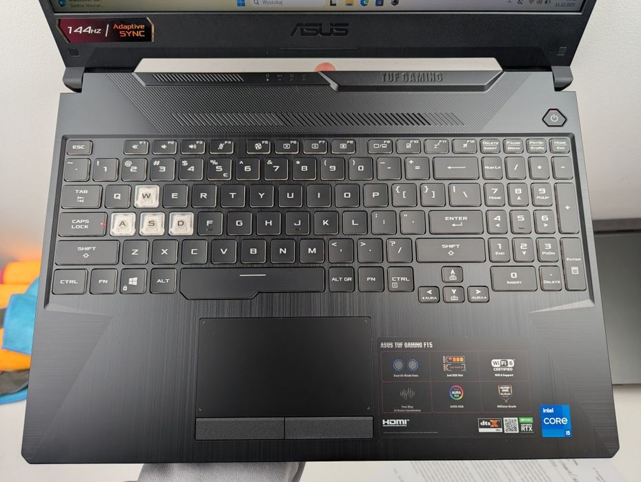 LAPTOP GAMINGOWY Asus TUF F15 RTX 3050 Intel i5-11400H 144 hz