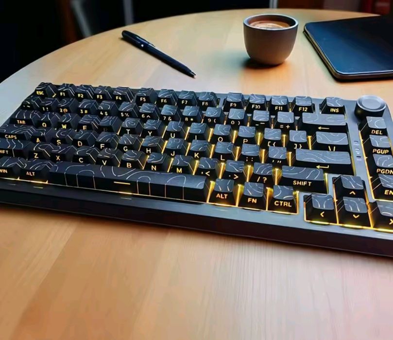 Keycapy PBT przeźroczysta fala -czarne- (keyboard keycaps)
