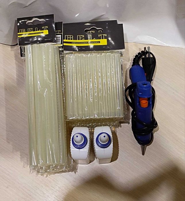 Клей-пістолет + стрижні (11 та 7мм) + Клей ПВА