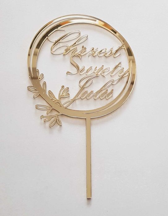 Topper spersonalizowany złoty