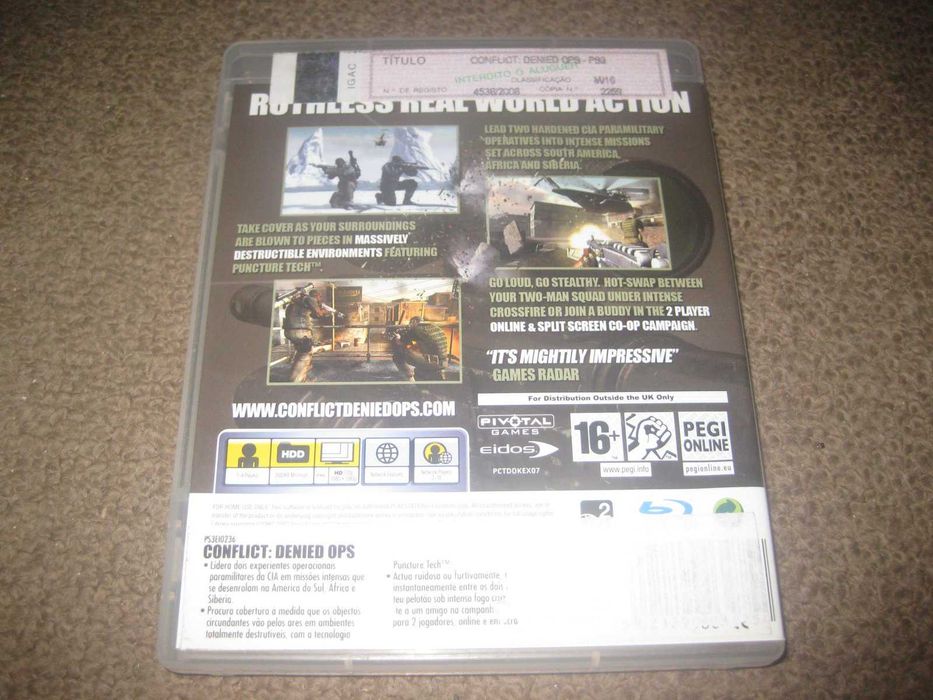 Jogo "Conflict: Denied Ops" para Playstation 3/Completo!