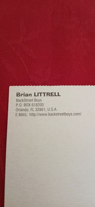 Postal Brian Littrell  - Backstreet Boys, novo