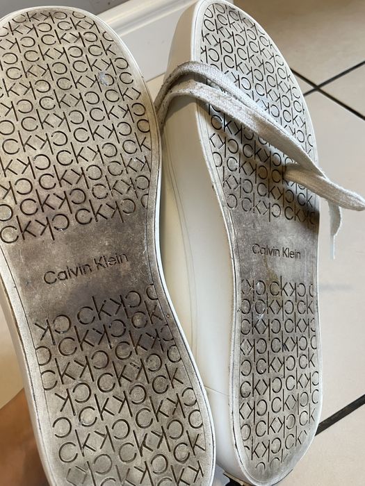 Sneakersy skórzane Calvin Klein Lace up