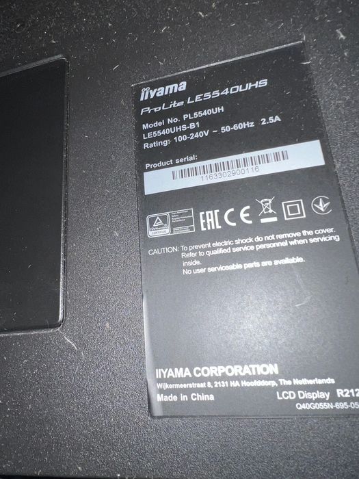 2x Monitores Profissionais iiyama ProLite 55" 4K (LE5540UHS)