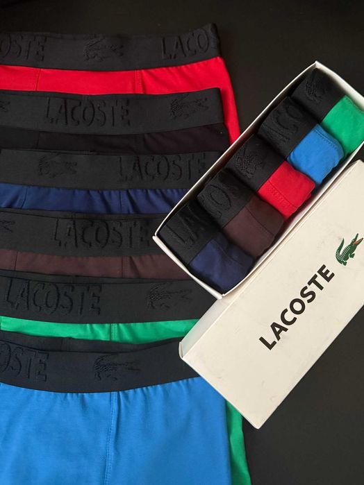 Чоловічі боксери Lacoste Green. Мужские трусы Лакоста зеленая резинка