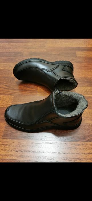 Skorzane Ocieplane Buty Męskie Na Zamek Lekkie Wygodne Ciepłe R .43